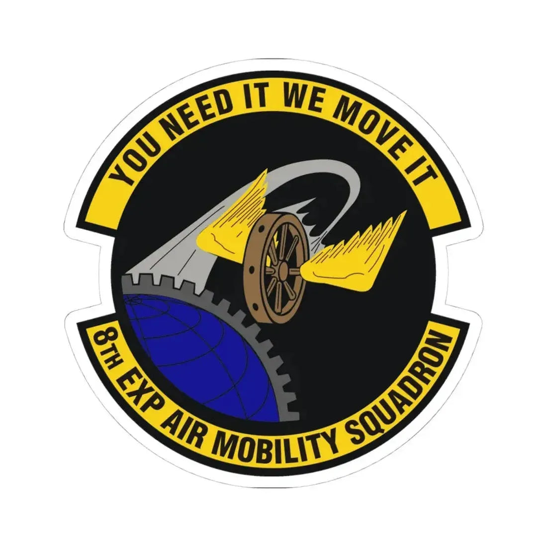 8th Expeditionary Air Mobility Squadron (U.S. Air Force) STICKER Vinyl Kiss-Cut Decal 4 Inch White - The Sticker Space