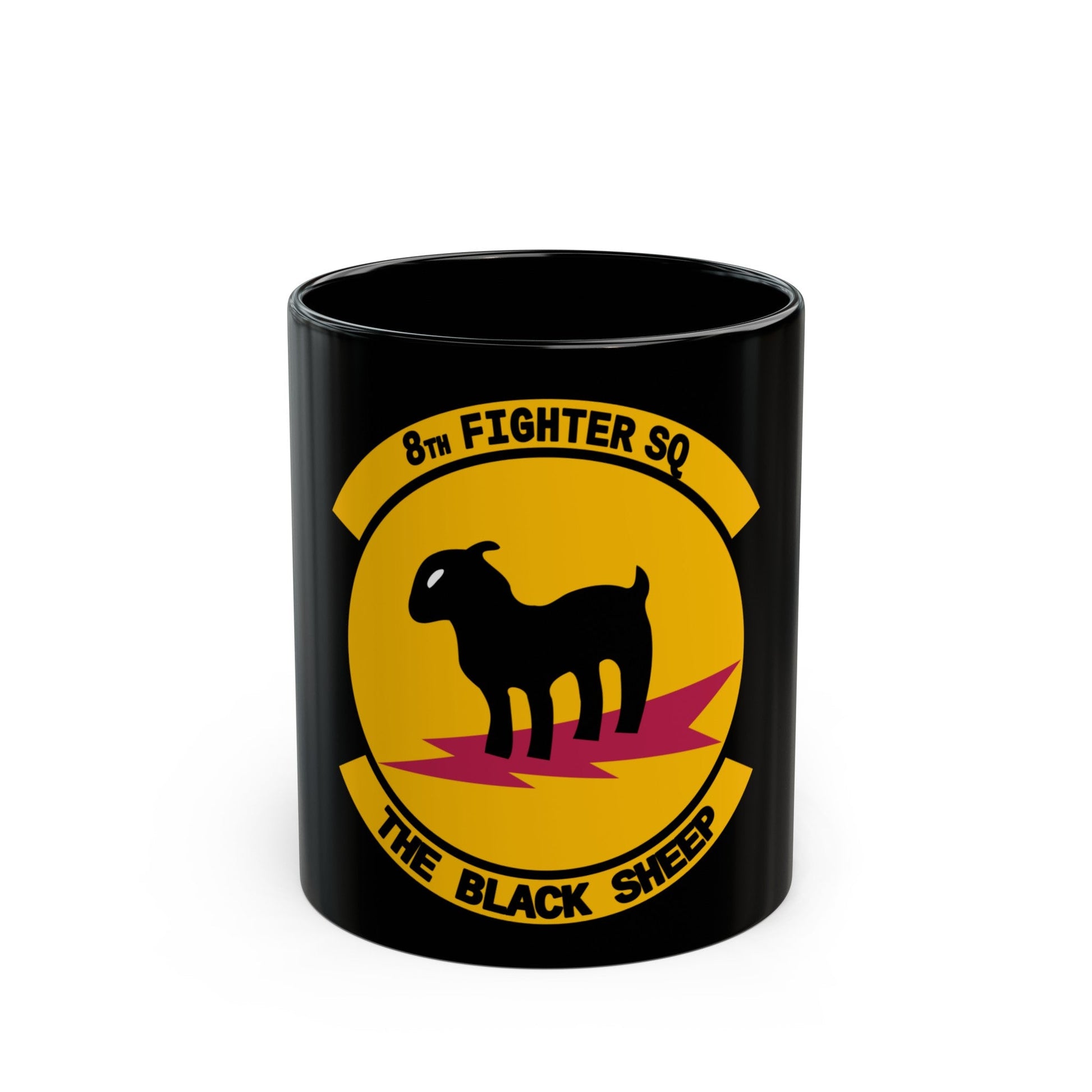 8th Fighter Squadron (U.S. Air Force) Black Coffee Mug-11oz-The Sticker Space