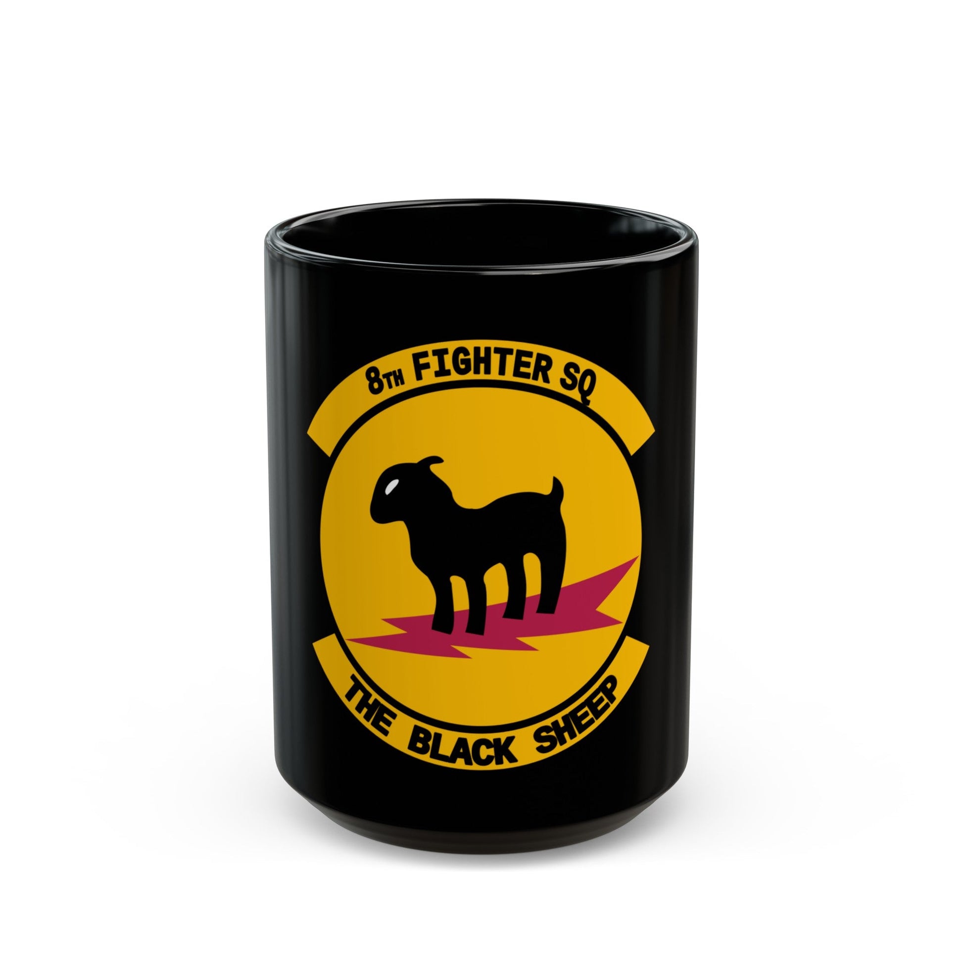 8th Fighter Squadron (U.S. Air Force) Black Coffee Mug-15oz-The Sticker Space