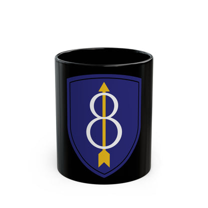 8th Infantry Division patch (U.S. Army) Black Coffee Mug-11oz-The Sticker Space