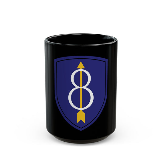 8th Infantry Division patch (U.S. Army) Black Coffee Mug-15oz-The Sticker Space