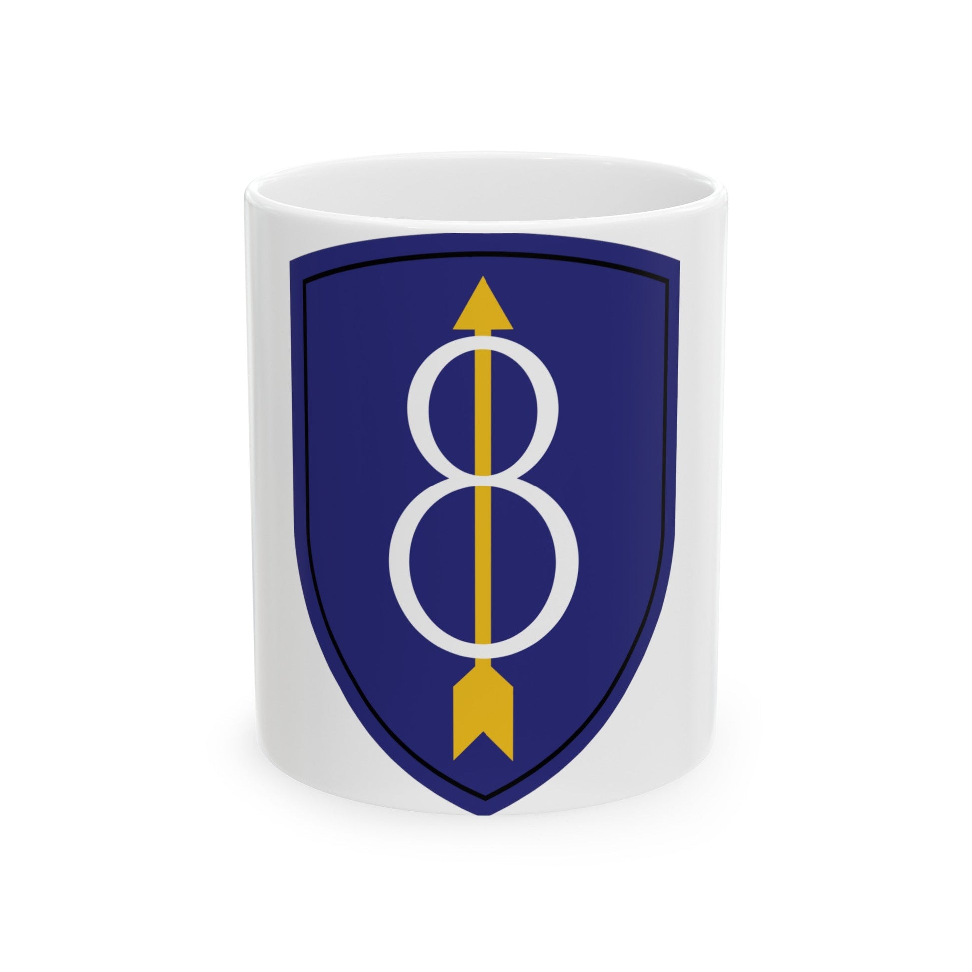 8th Infantry Division patch (U.S. Army) White Coffee Mug-11oz-The Sticker Space