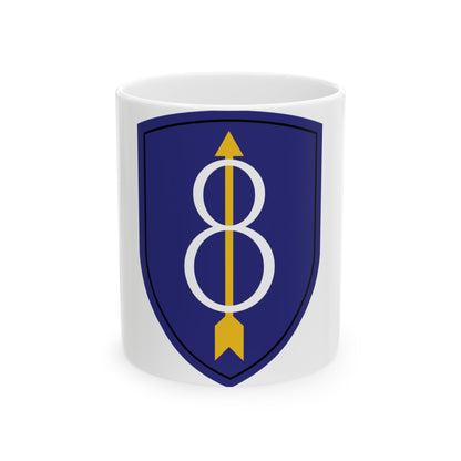 8th Infantry Division patch (U.S. Army) White Coffee Mug-11oz-The Sticker Space