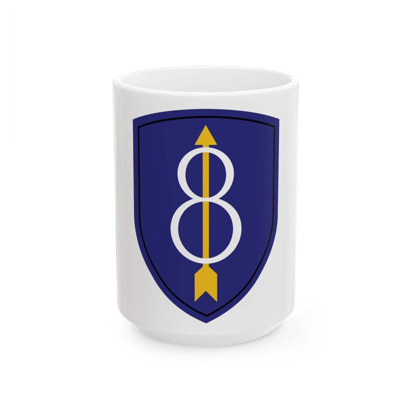 8th Infantry Division patch (U.S. Army) White Coffee Mug-15oz-The Sticker Space