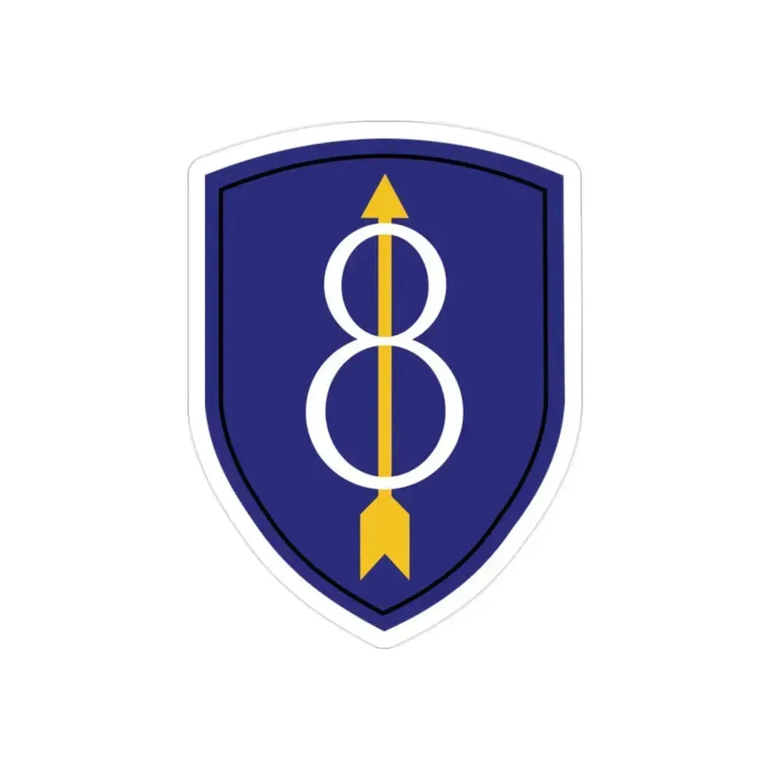 8th Infantry Division patch (U.S. Army) REVERSE PRINT Transparent Die-Cut STICKER 2 Inch Die-Cut Transparent - The Sticker Space
