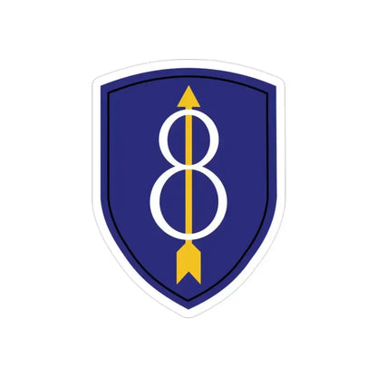 8th Infantry Division patch (U.S. Army) REVERSE PRINT Transparent Die-Cut STICKER 2 Inch Die-Cut Transparent - The Sticker Space