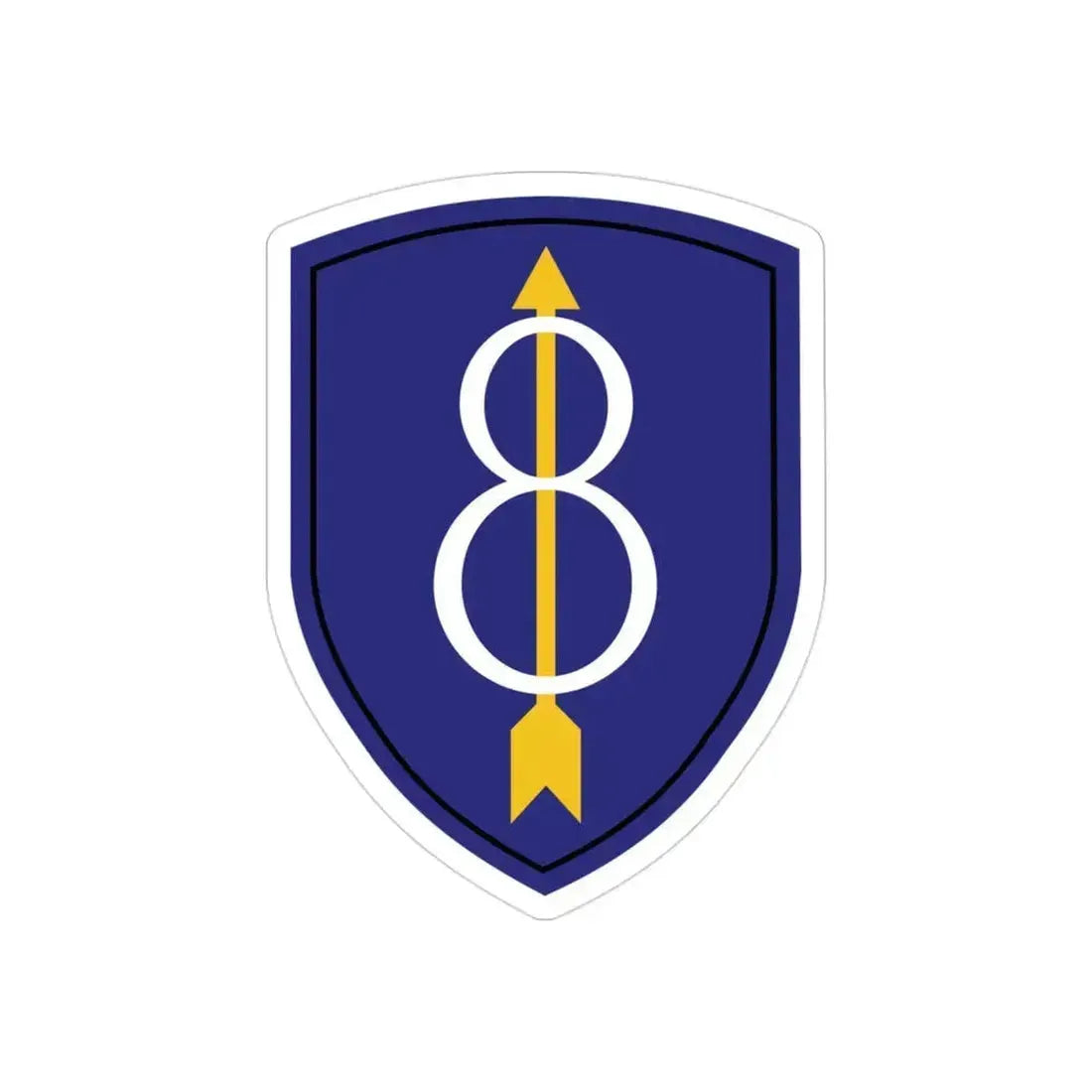 8th Infantry Division patch (U.S. Army) REVERSE PRINT Transparent Die-Cut STICKER 3 Inch Die-Cut Transparent - The Sticker Space