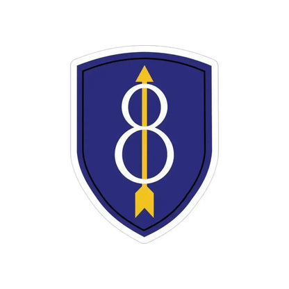 8th Infantry Division patch (U.S. Army) REVERSE PRINT Transparent Die-Cut STICKER 3 Inch Die-Cut Transparent - The Sticker Space