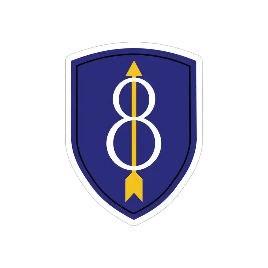 8th Infantry Division patch (U.S. Army) REVERSE PRINT Transparent Die-Cut STICKER 4 Inch Die-Cut Transparent - The Sticker Space