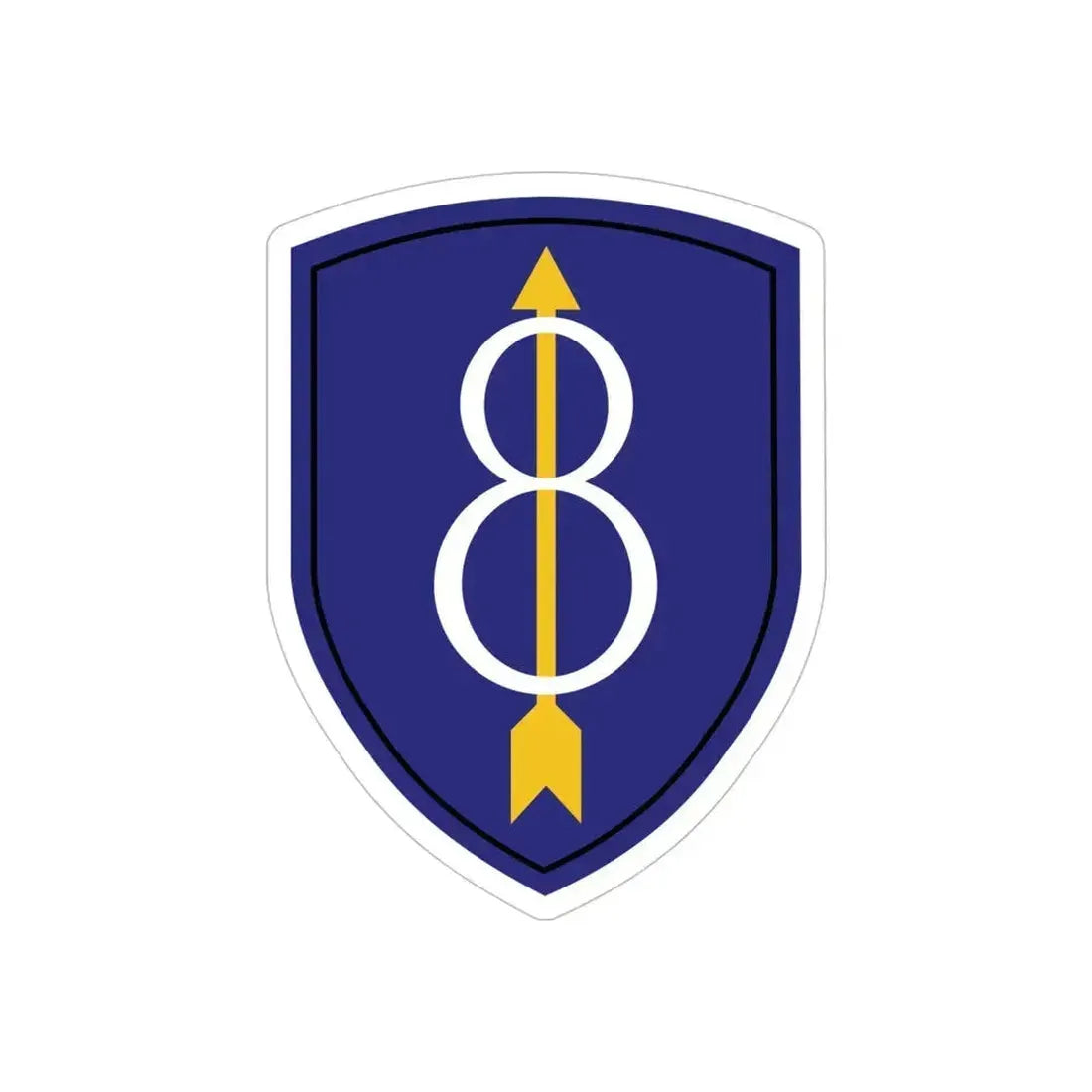 8th Infantry Division patch (U.S. Army) REVERSE PRINT Transparent Die-Cut STICKER 5 Inch Die-Cut Transparent - The Sticker Space