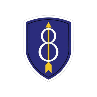 8th Infantry Division patch (U.S. Army) REVERSE PRINT Transparent Die-Cut STICKER 5 Inch Die-Cut Transparent - The Sticker Space