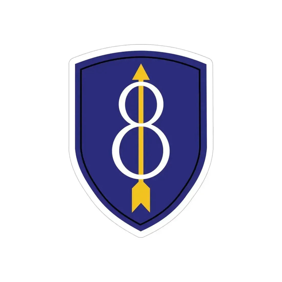 8th Infantry Division patch (U.S. Army) REVERSE PRINT Transparent Die-Cut STICKER 6 Inch Die-Cut Transparent - The Sticker Space
