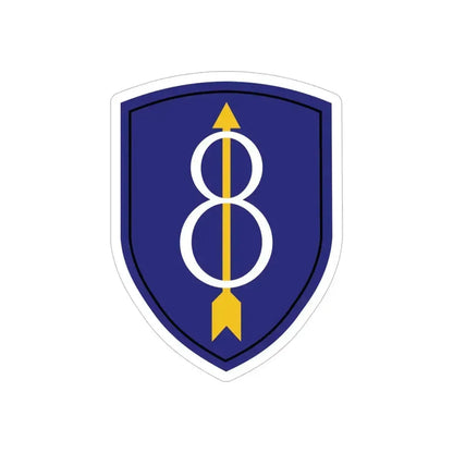 8th Infantry Division patch (U.S. Army) REVERSE PRINT Transparent Die-Cut STICKER 6 Inch Die-Cut Transparent - The Sticker Space