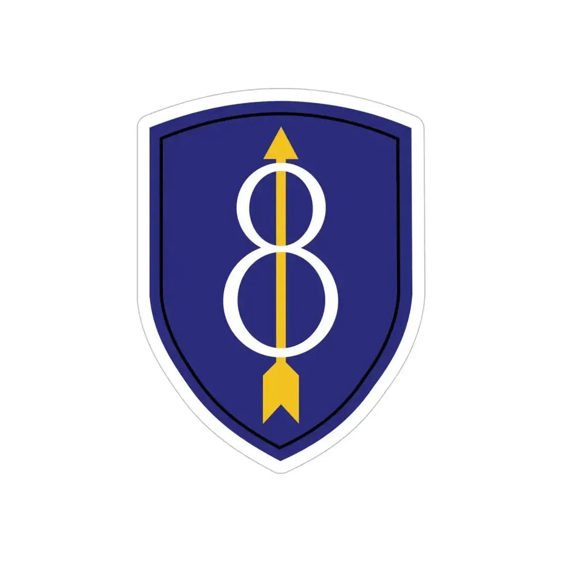 8th Infantry Division patch (U.S. Army) REVERSE PRINT Transparent Die-Cut STICKER - The Sticker Space