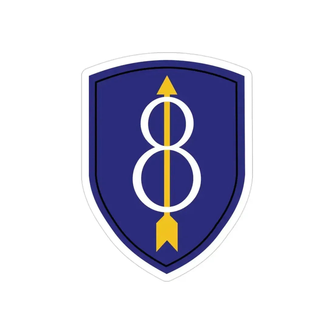 8th Infantry Division patch (U.S. Army) REVERSE PRINT Transparent Die-Cut STICKER - The Sticker Space