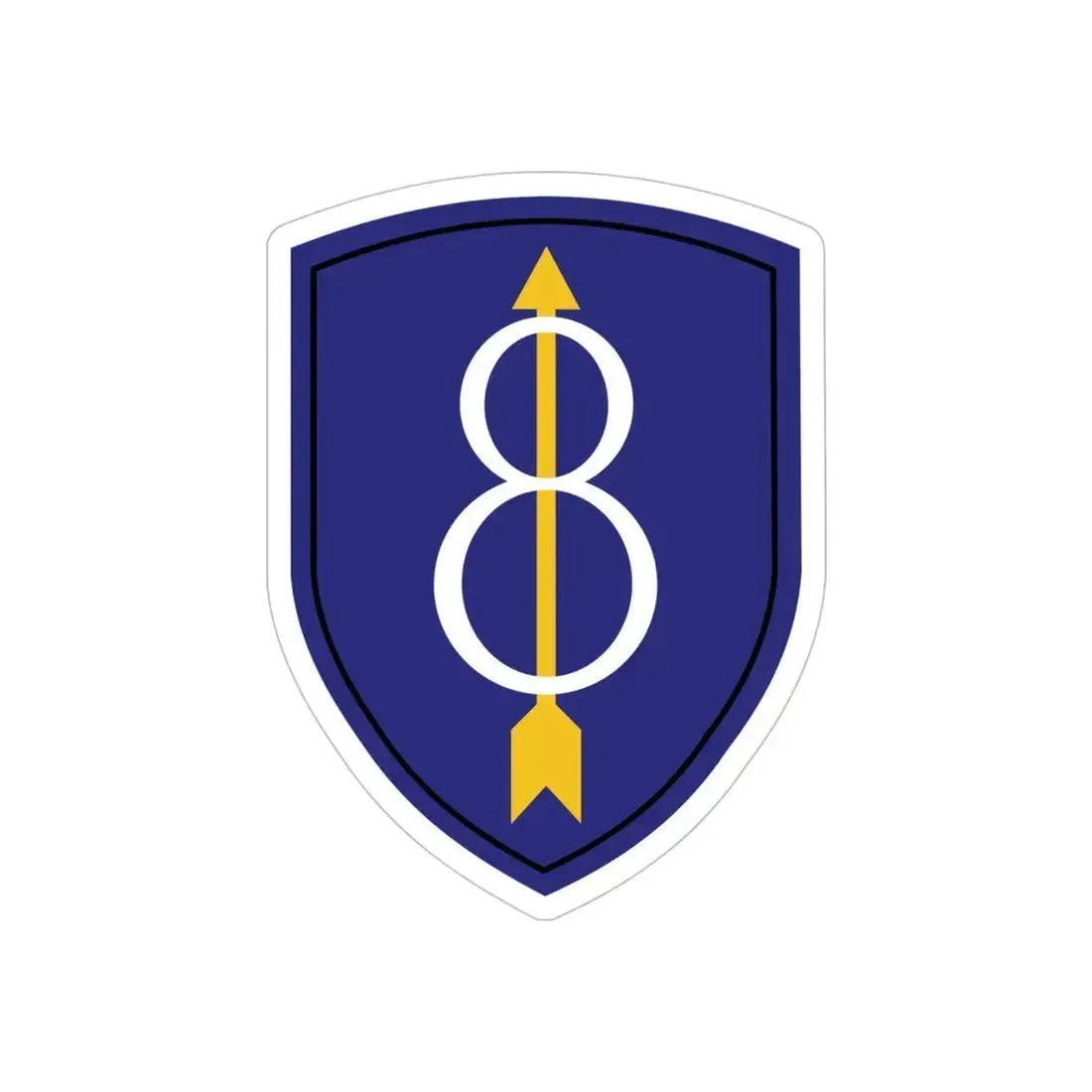 8th Infantry Division patch (U.S. Army) REVERSE PRINT Transparent Die-Cut STICKER - The Sticker Space