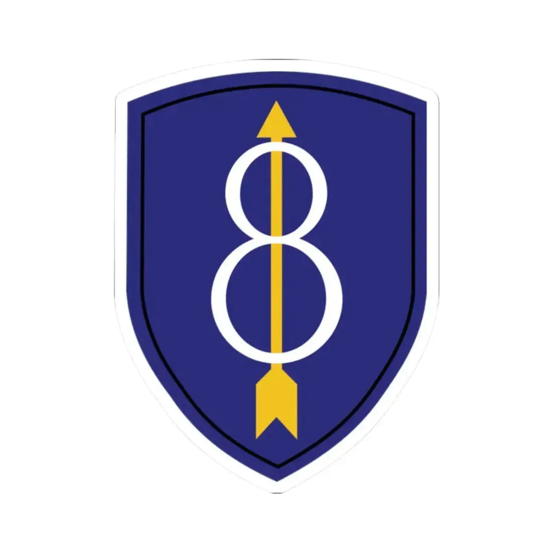 8th Infantry Division patch (U.S. Army) STICKER Vinyl Kiss-Cut Decal 2 Inch White - The Sticker Space