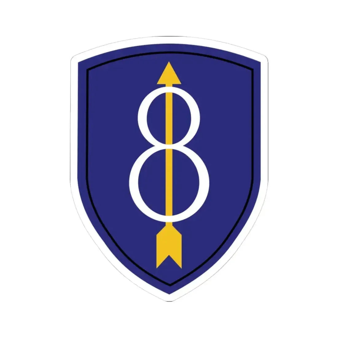8th Infantry Division patch (U.S. Army) STICKER Vinyl Kiss-Cut Decal 3 Inch White - The Sticker Space