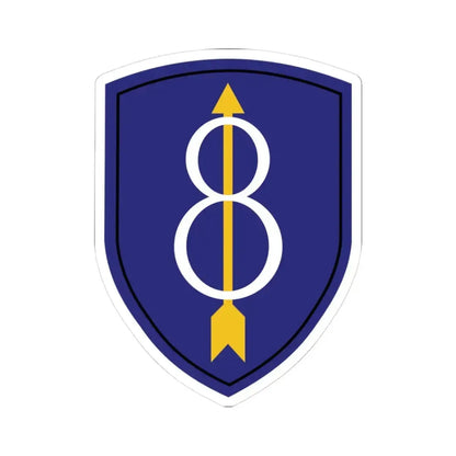 8th Infantry Division patch (U.S. Army) STICKER Vinyl Kiss-Cut Decal 3 Inch White - The Sticker Space