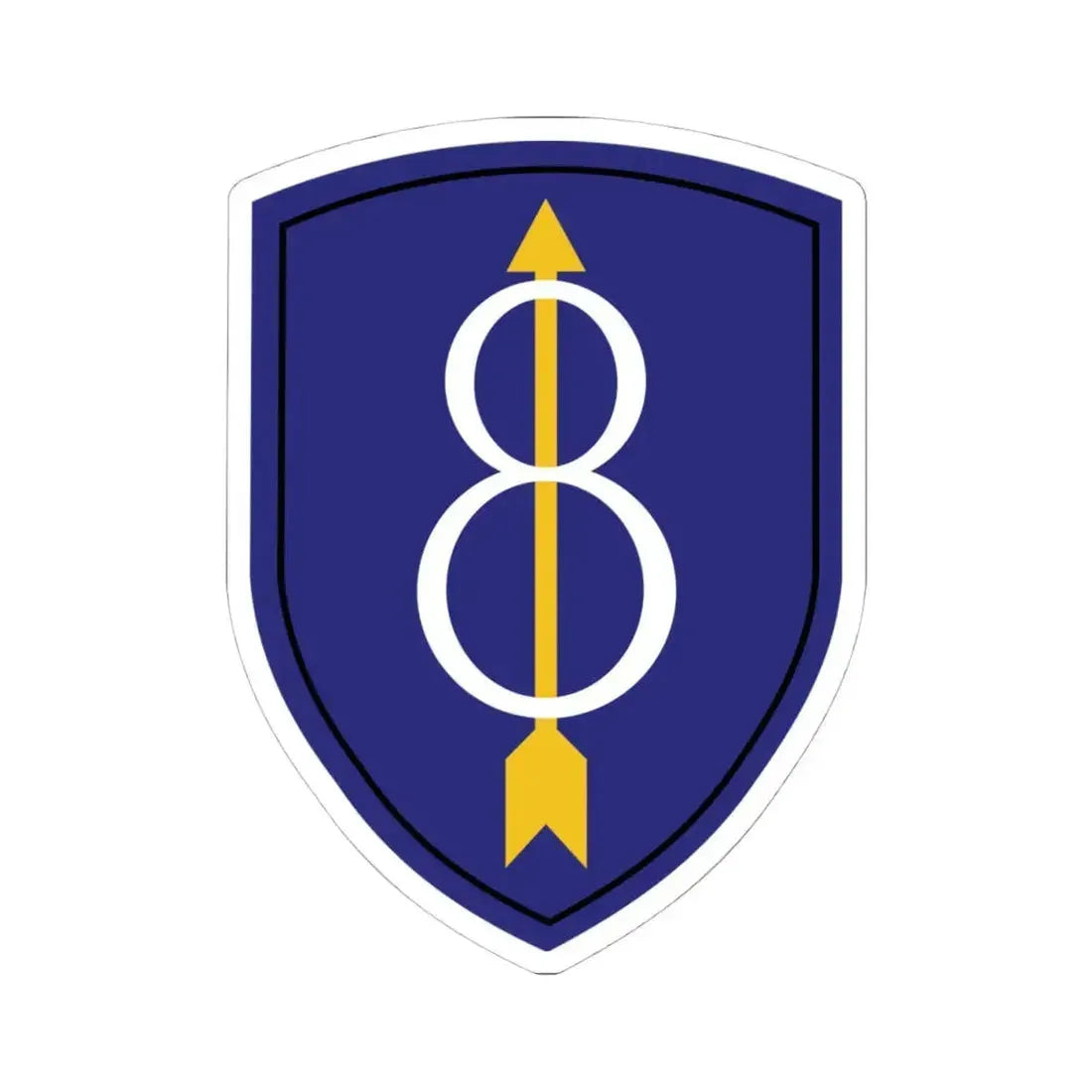 8th Infantry Division patch (U.S. Army) STICKER Vinyl Kiss-Cut Decal 4 Inch White - The Sticker Space