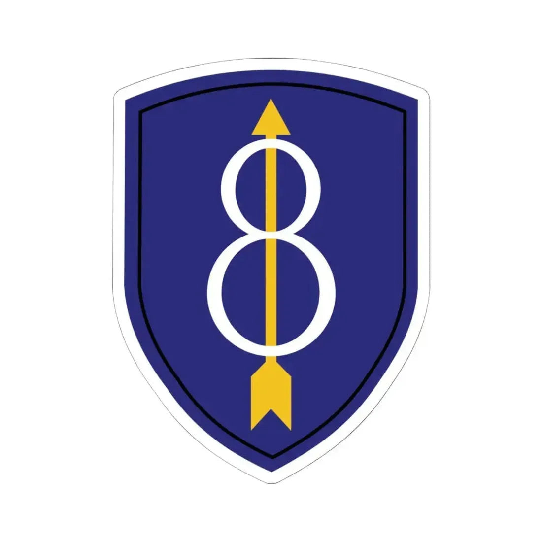 8th Infantry Division patch (U.S. Army) STICKER Vinyl Kiss-Cut Decal 6 Inch White - The Sticker Space