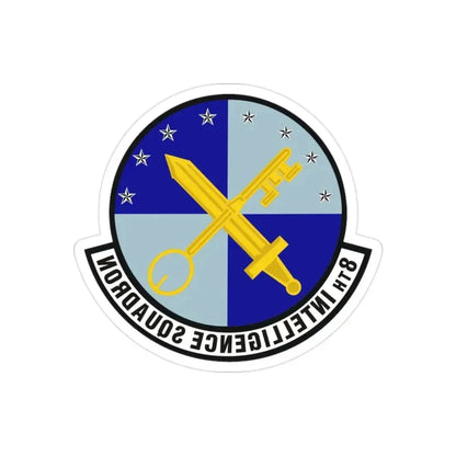 8th Intelligence Squadron (U.S. Air Force) REVERSE PRINT Transparent Die-Cut STICKER 2 Inch Die-Cut Transparent - The Sticker Space