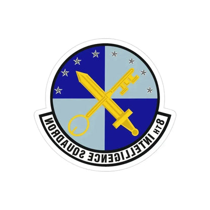 8th Intelligence Squadron (U.S. Air Force) REVERSE PRINT Transparent Die-Cut STICKER 3 Inch Die-Cut Transparent - The Sticker Space