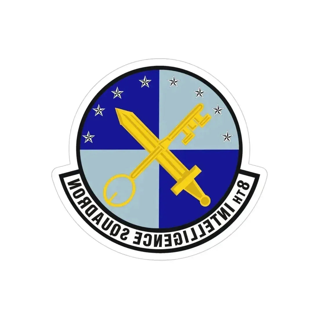 8th Intelligence Squadron (U.S. Air Force) REVERSE PRINT Transparent Die-Cut STICKER 4 Inch Die-Cut Transparent - The Sticker Space
