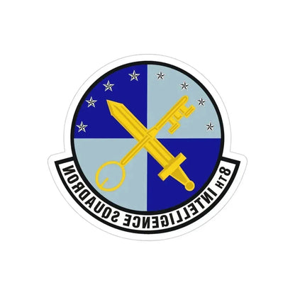 8th Intelligence Squadron (U.S. Air Force) REVERSE PRINT Transparent Die-Cut STICKER 4 Inch Die-Cut Transparent - The Sticker Space