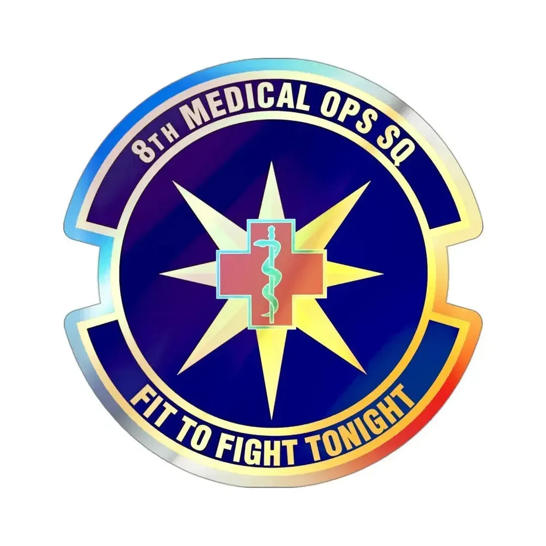 8th Medical Operations Squadron (U.S. Air Force) Holographic STICKER Die-Cut Vinyl Decal 3 Inch Holographic - The Sticker Space