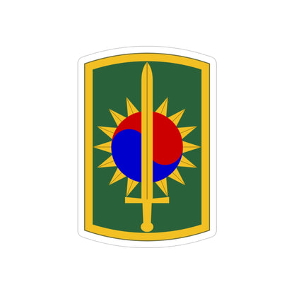 8th Military Police Brigade (U.S. Army) REVERSE PRINT Transparent STICKER-4" × 4"-The Sticker Space