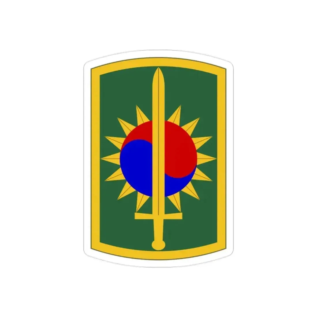 8th Military Police Brigade (U.S. Army) REVERSE PRINT Transparent Die-Cut STICKER 2 Inch Die-Cut Transparent - The Sticker Space
