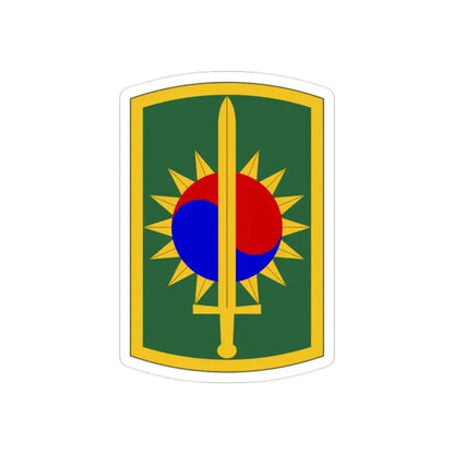 8th Military Police Brigade (U.S. Army) REVERSE PRINT Transparent Die-Cut STICKER 2 Inch Die-Cut Transparent - The Sticker Space