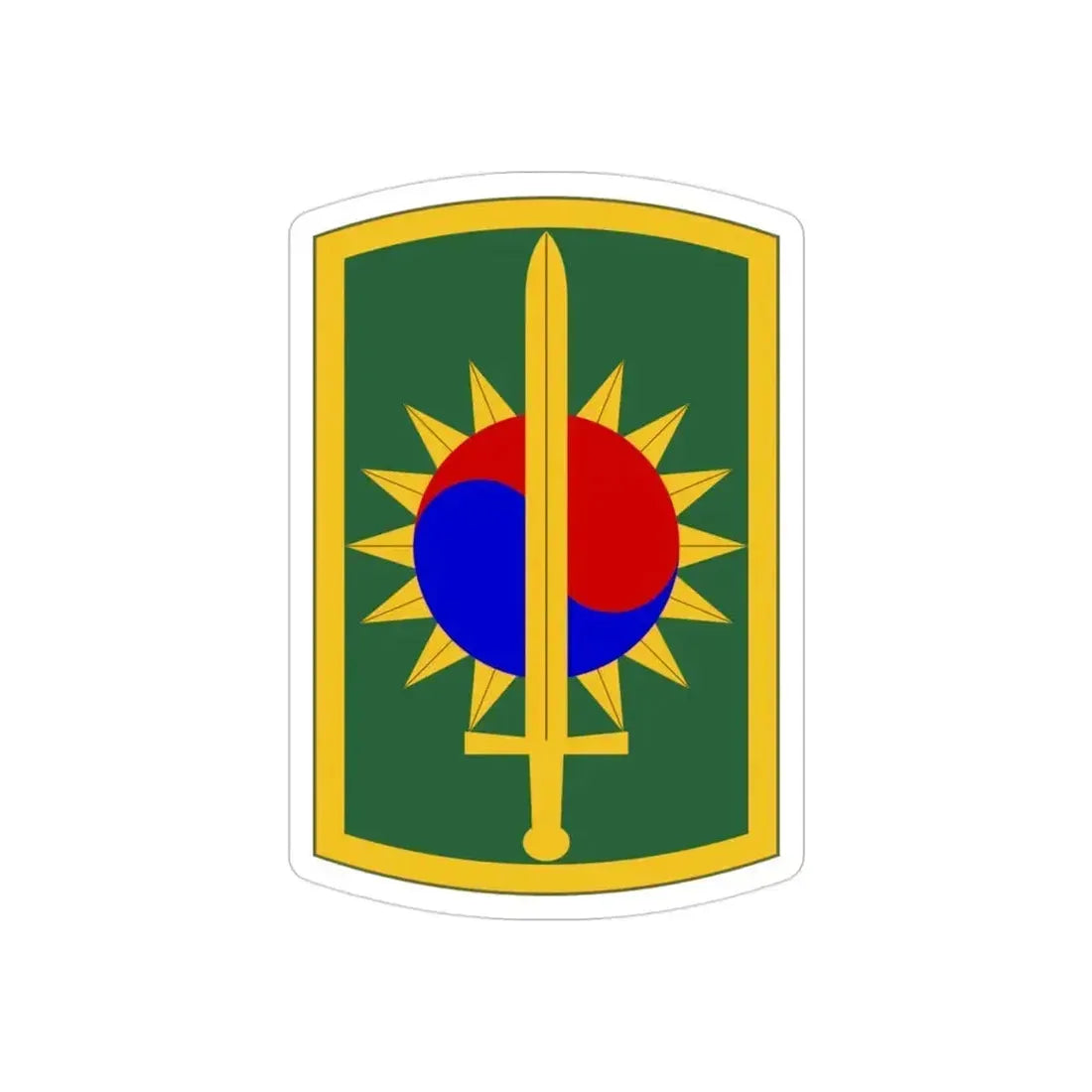 8th Military Police Brigade (U.S. Army) REVERSE PRINT Transparent Die-Cut STICKER 3 Inch Die-Cut Transparent - The Sticker Space