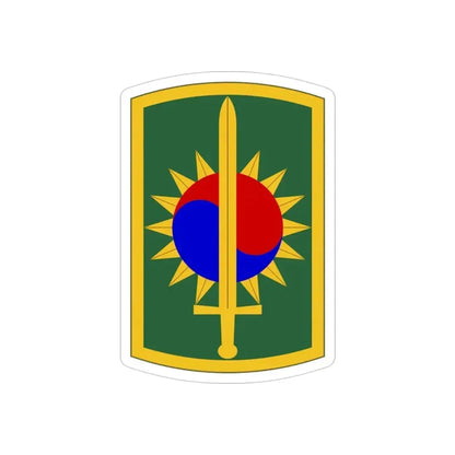8th Military Police Brigade (U.S. Army) REVERSE PRINT Transparent Die-Cut STICKER 3 Inch Die-Cut Transparent - The Sticker Space