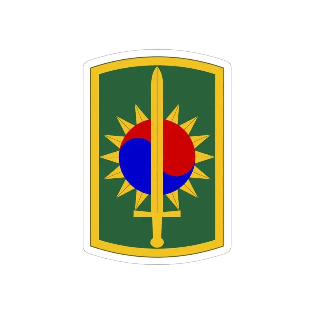 8th Military Police Brigade (U.S. Army) REVERSE PRINT Transparent Die-Cut STICKER 4 Inch Die-Cut Transparent - The Sticker Space