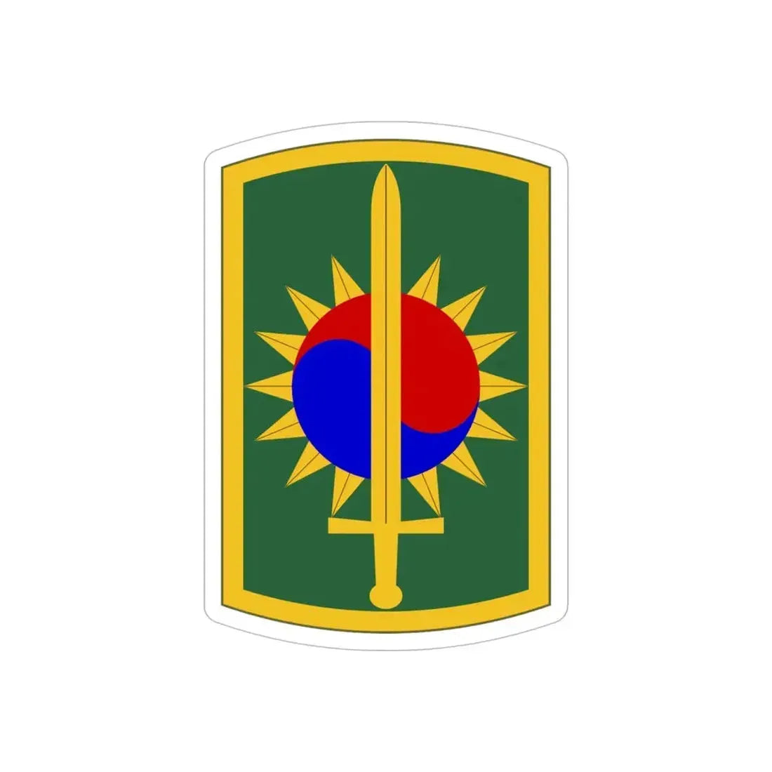 8th Military Police Brigade (U.S. Army) REVERSE PRINT Transparent Die-Cut STICKER 5 Inch Die-Cut Transparent - The Sticker Space