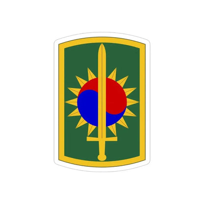 8th Military Police Brigade (U.S. Army) REVERSE PRINT Transparent Die-Cut STICKER 5 Inch Die-Cut Transparent - The Sticker Space