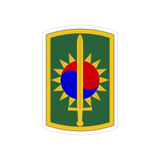 8th Military Police Brigade (U.S. Army) REVERSE PRINT Transparent Die-Cut STICKER 6 Inch Die-Cut Transparent - The Sticker Space