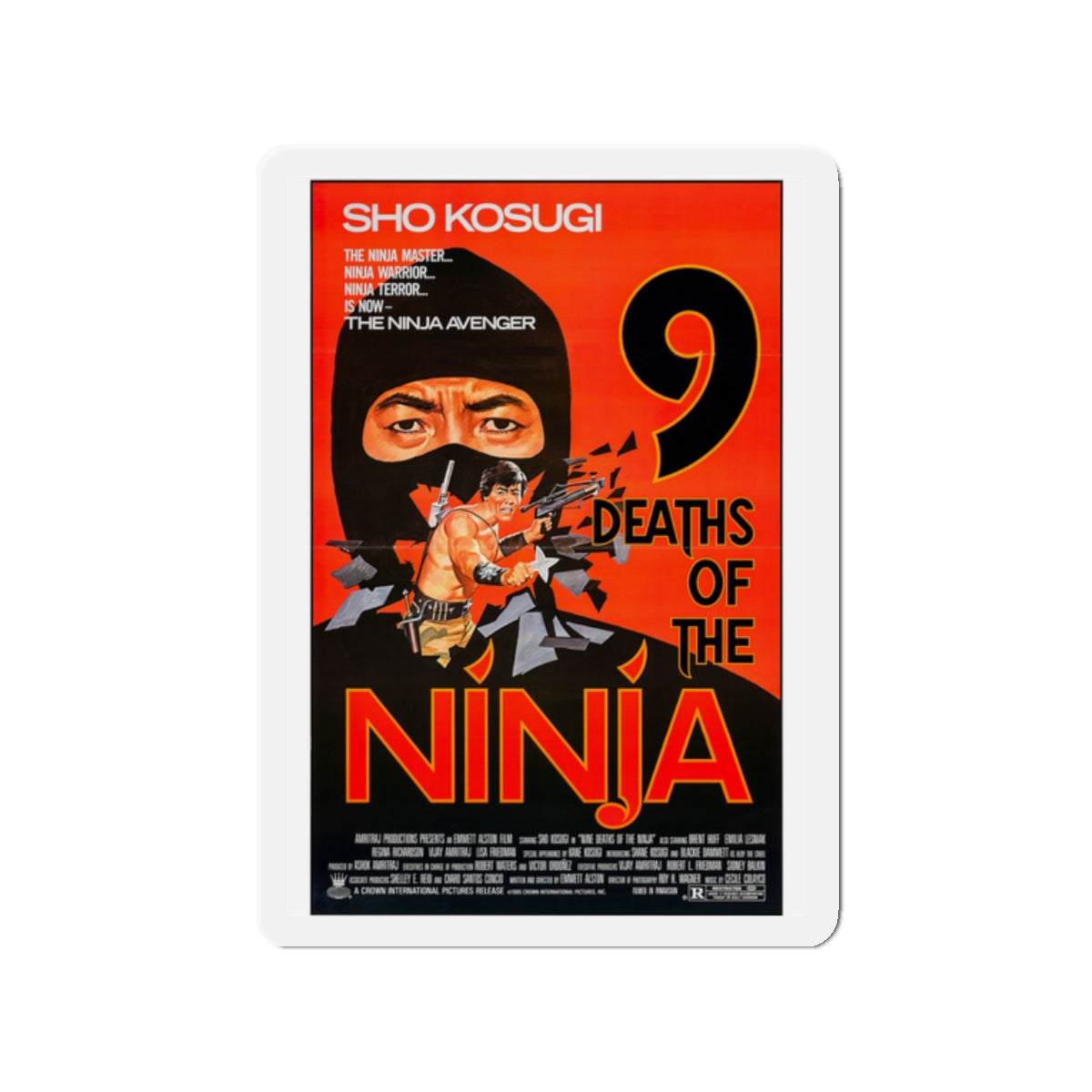 9 DEATHS OF THE NINJA 1985 Movie Poster - Die-Cut Magnet-2" x 2"-The Sticker Space