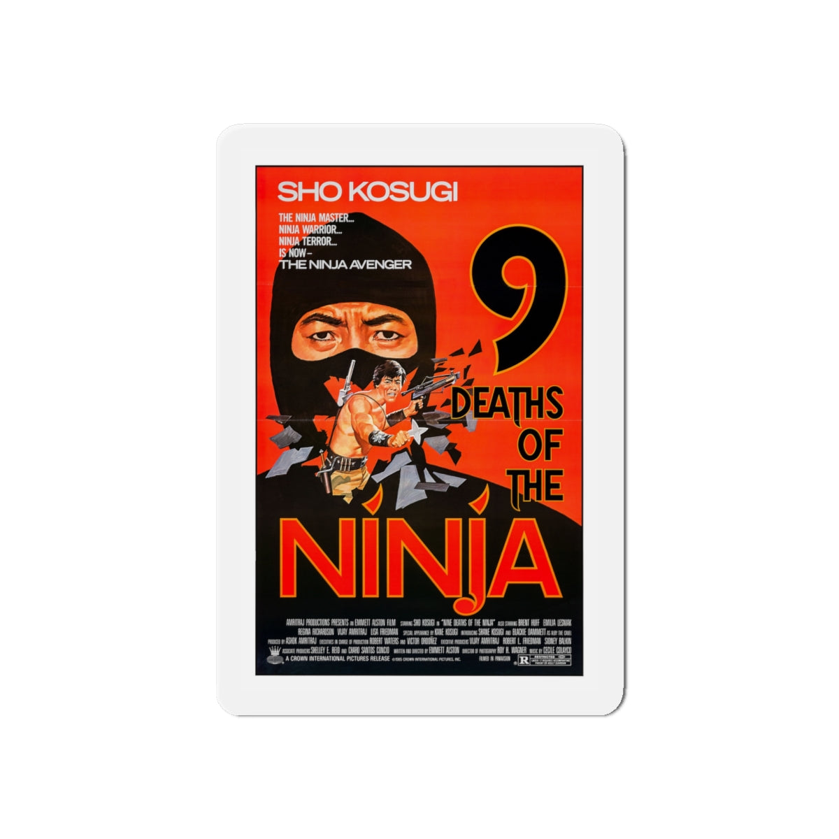 9 DEATHS OF THE NINJA 1985 Movie Poster - Die-Cut Magnet-6 × 6"-The Sticker Space