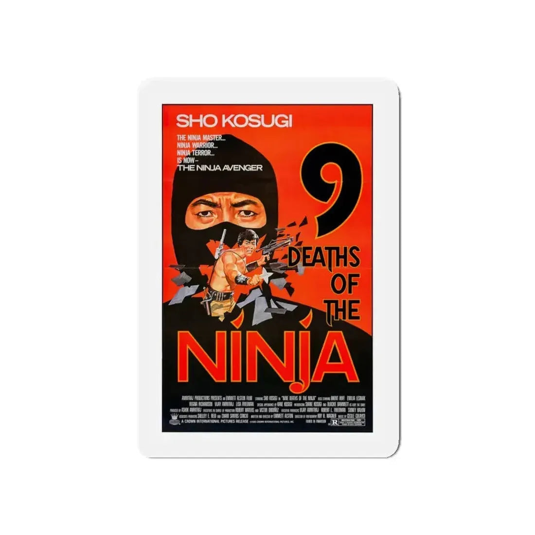 9 DEATHS OF THE NINJA 1985 Movie Poster - Refrigerator Magnet 5 Inch - The Sticker Space