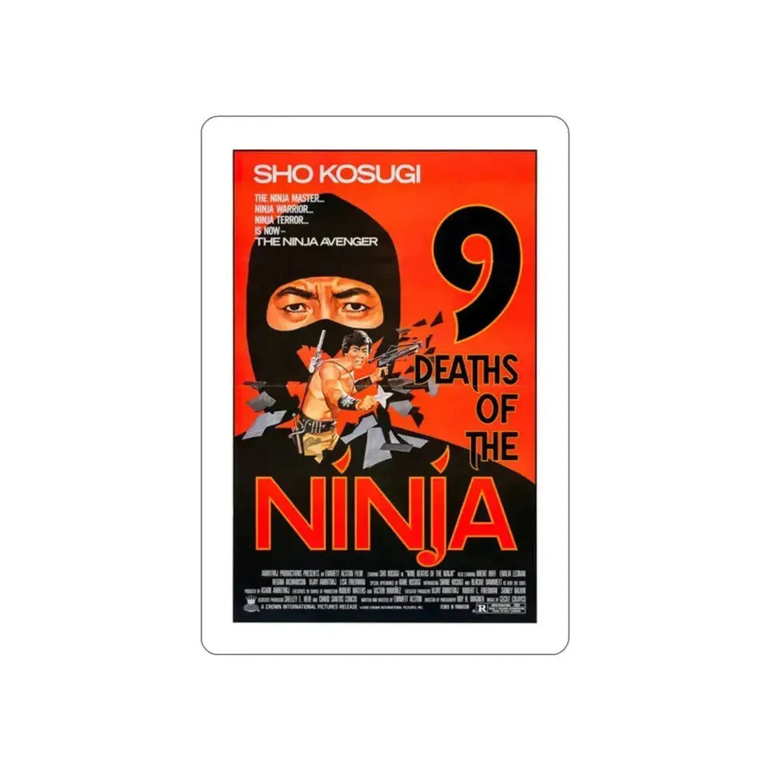 9 DEATHS OF THE NINJA 1985 Movie Poster STICKER Vinyl Die-Cut Decal 2 Inch - The Sticker Space