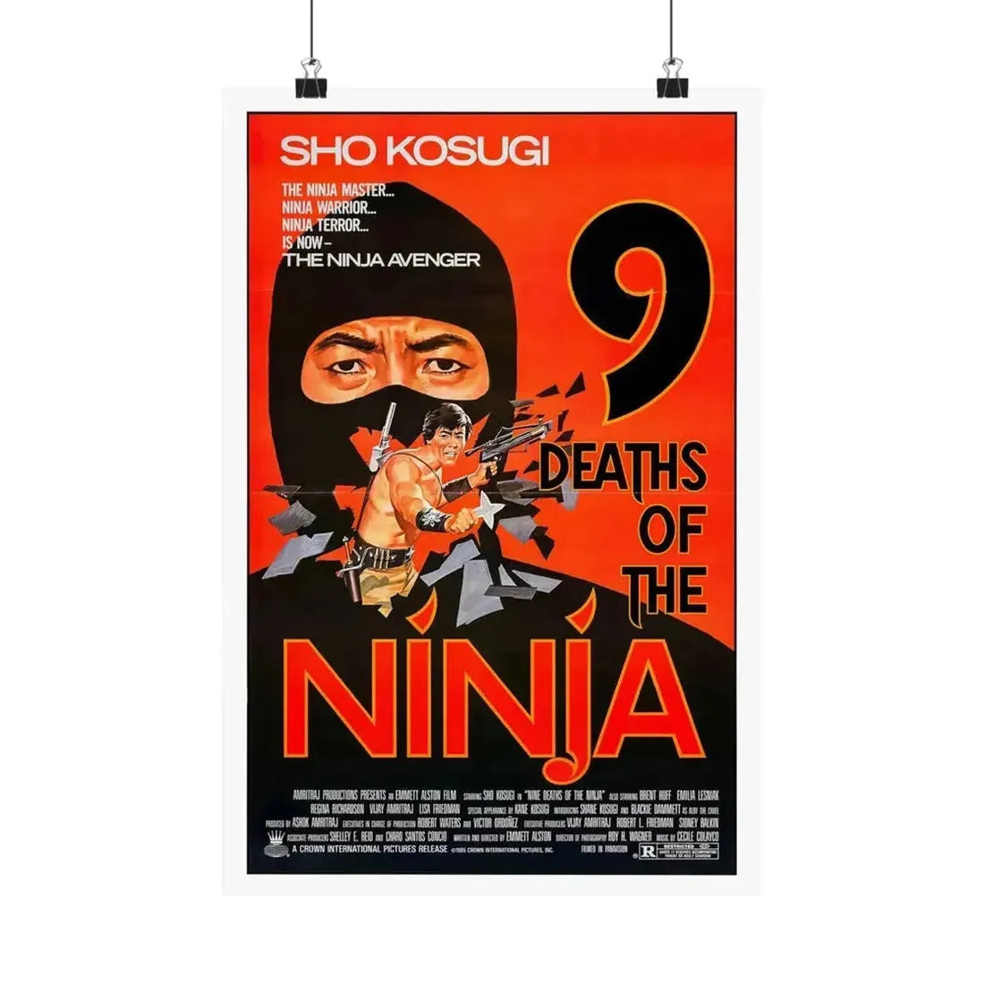 9 DEATHS OF THE NINJA 1985 - Paper Movie Poster - The Sticker Space