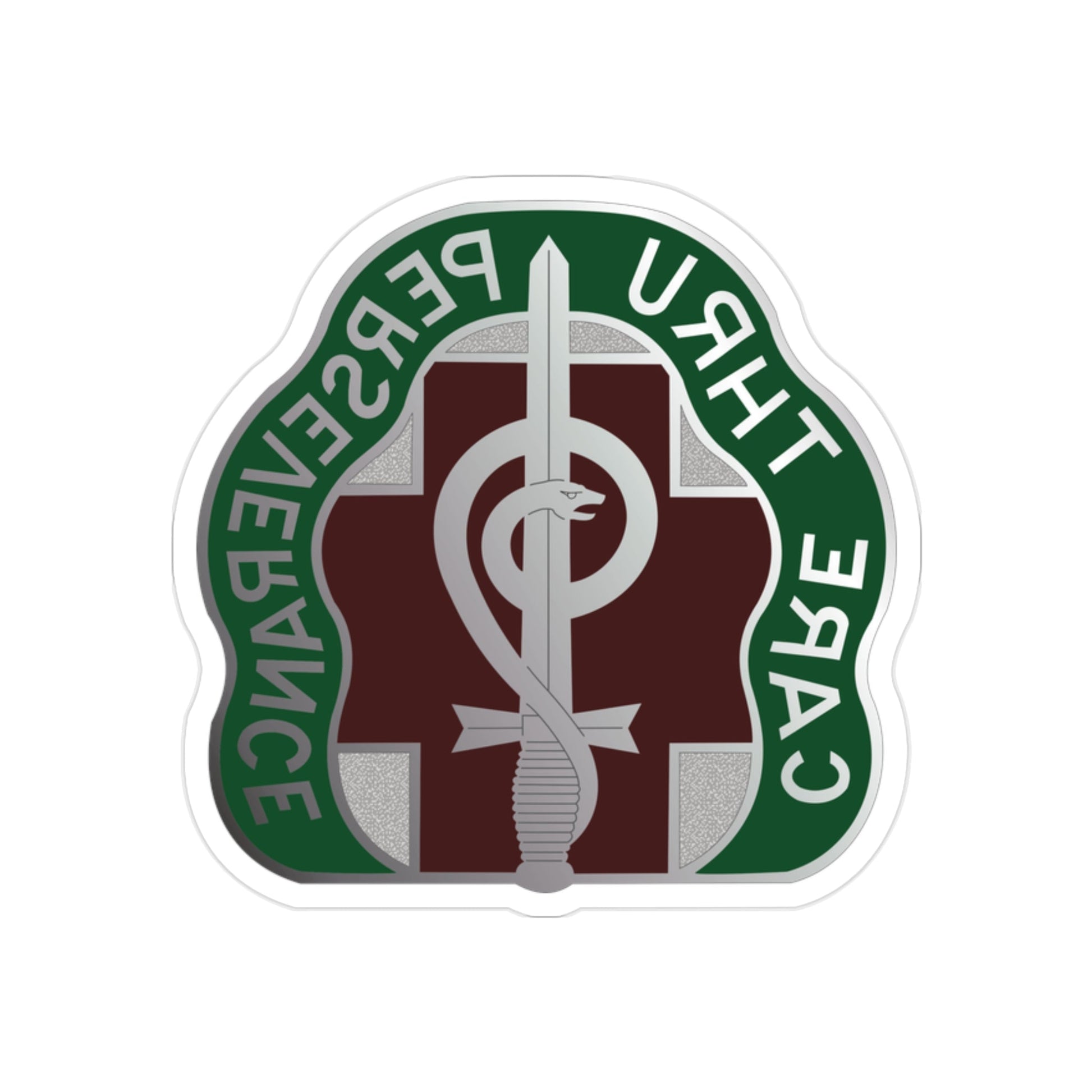 9 Hospital Center (U.S. Army) REVERSE PRINT Transparent STICKER-2" × 2"-The Sticker Space