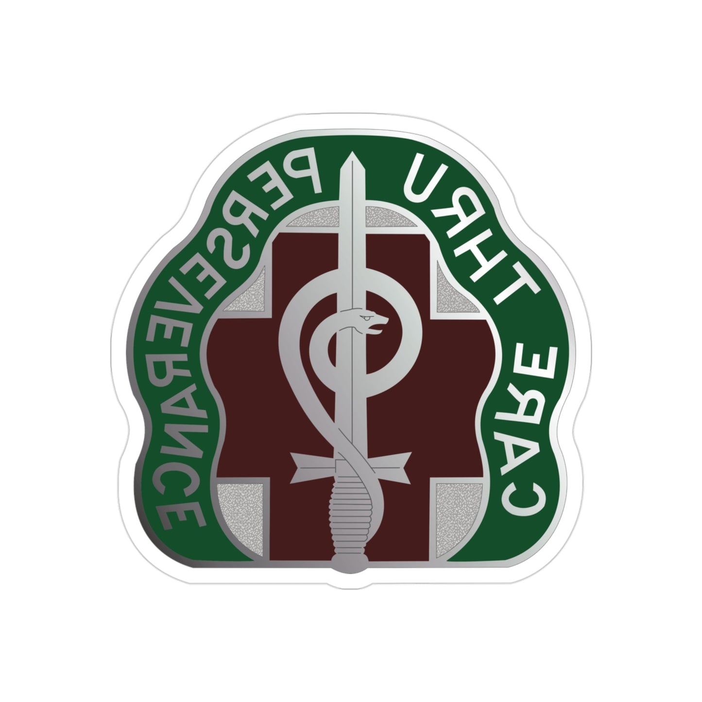 9 Hospital Center (U.S. Army) REVERSE PRINT Transparent STICKER-3" × 3"-The Sticker Space