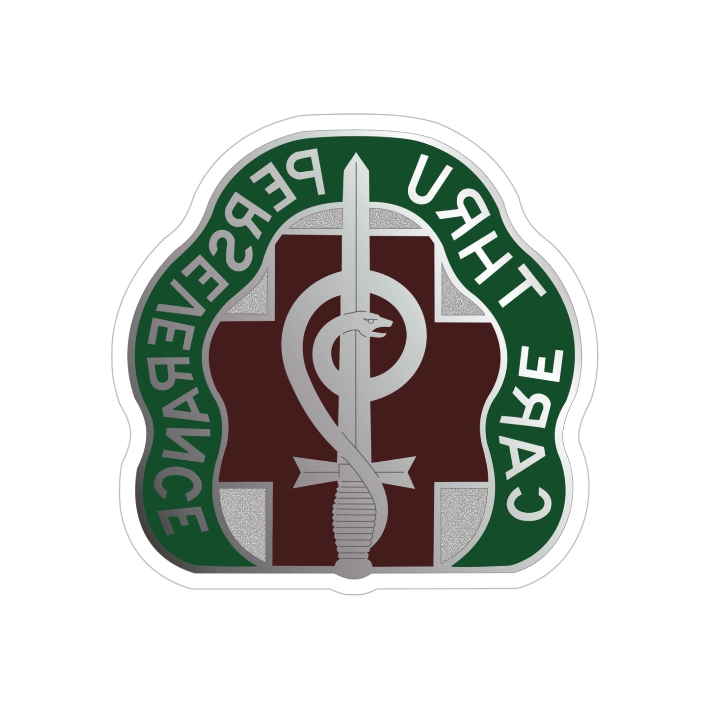 9 Hospital Center (U.S. Army) REVERSE PRINT Transparent STICKER-5" × 5"-The Sticker Space