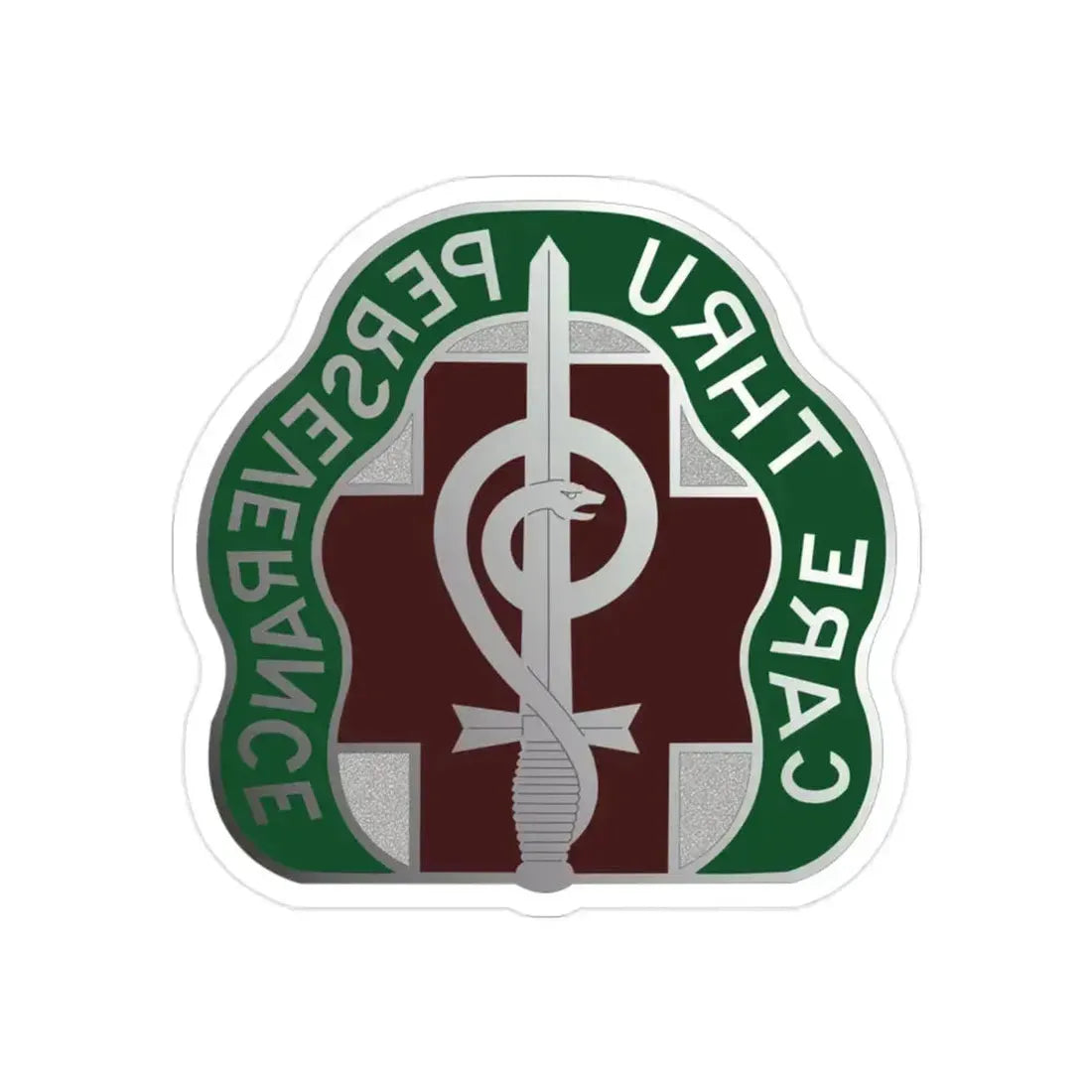 9 Hospital Center (U.S. Army) REVERSE PRINT Transparent Die-Cut STICKER 2 Inch Die-Cut Transparent - The Sticker Space