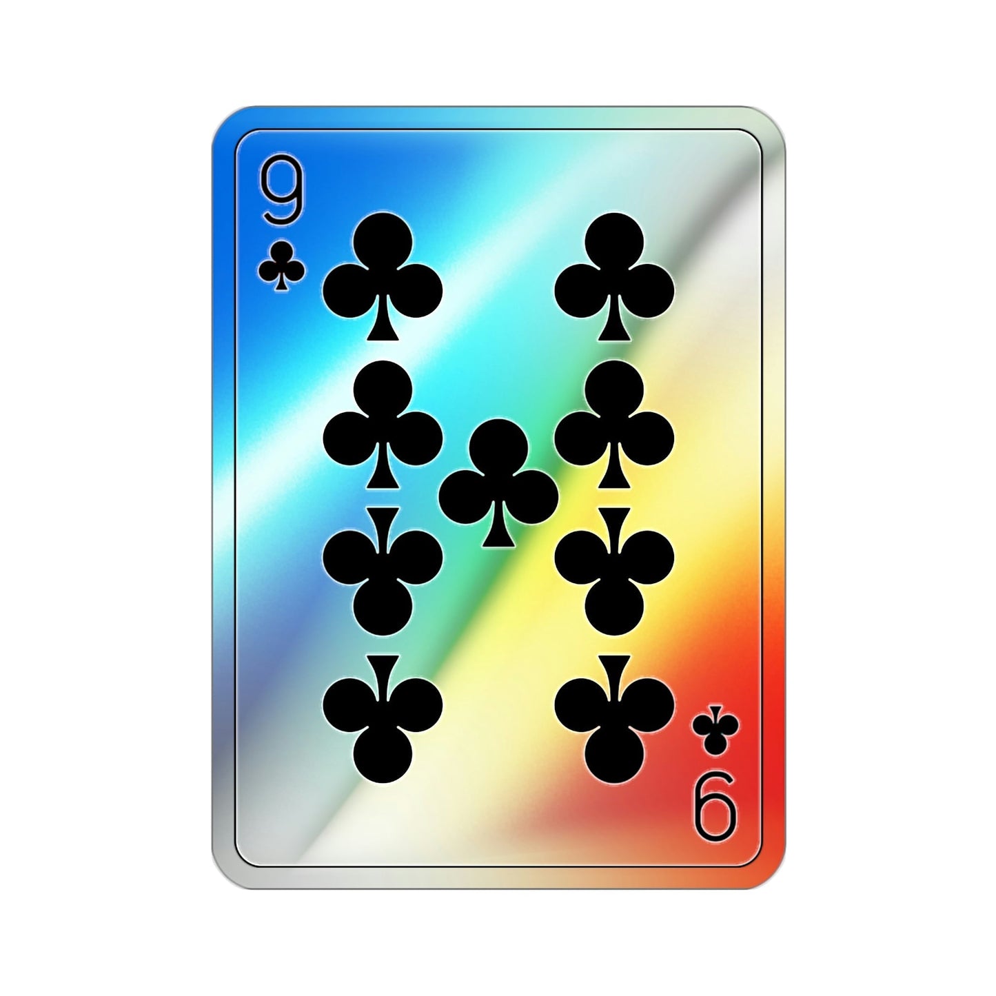 9 of Clubs Playing Card Holographic STICKER Die-Cut Vinyl Decal-2 Inch-The Sticker Space