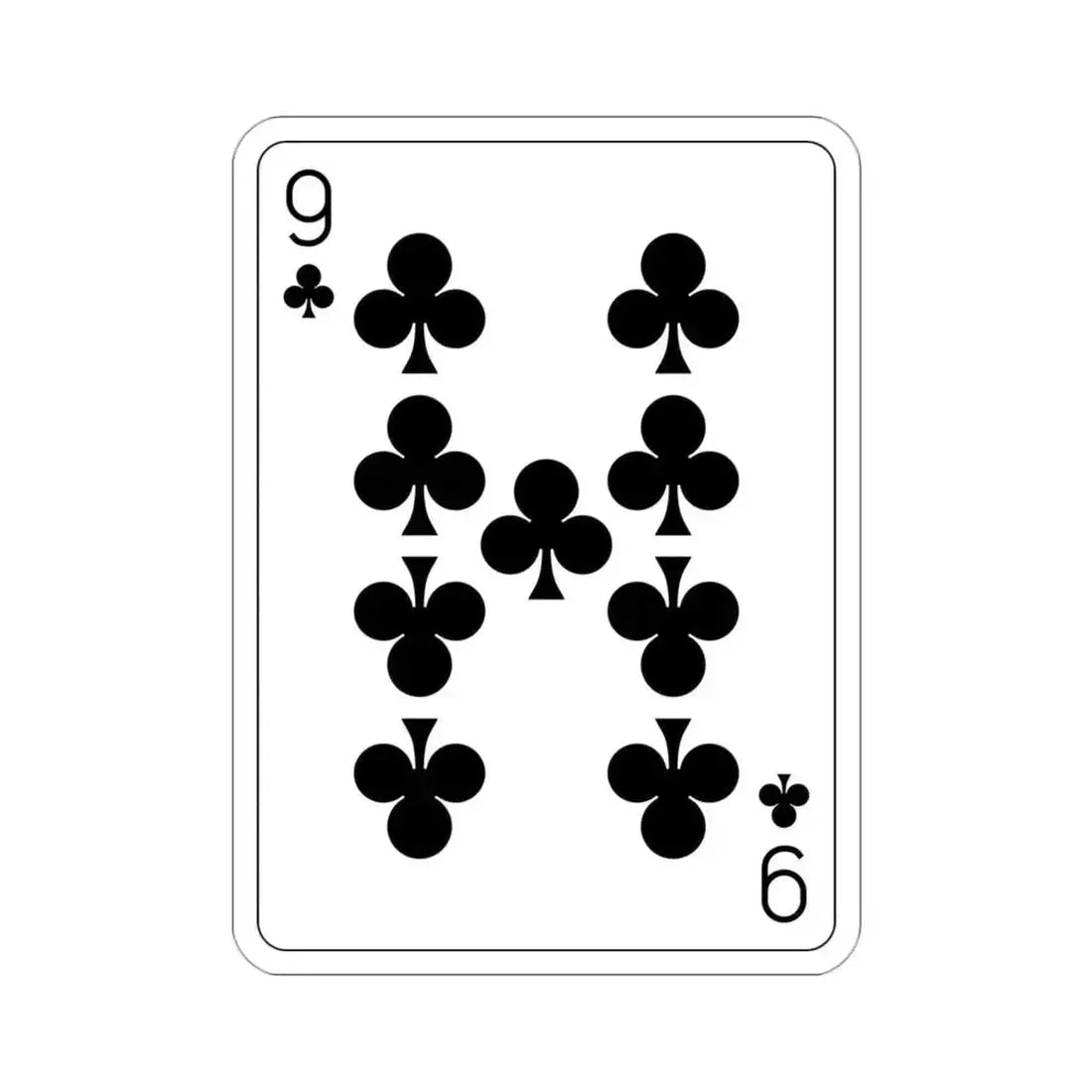 9 of Clubs Playing Card STICKER Vinyl Die-Cut Decal 3 Inch - The Sticker Space